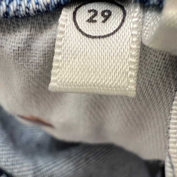 GRLFRND Jean 29 Blue Super Hi Rise Button Fly Slim Crop Stretch Distressed Piper - Picture 10 of 10